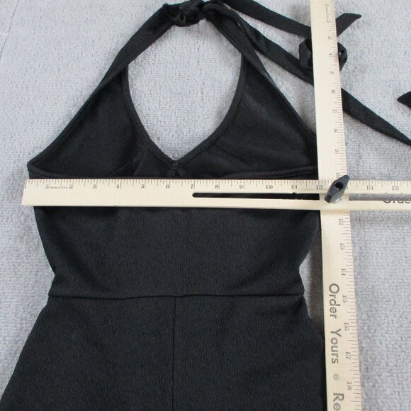White Fox Boutique Less Talking Jumpsuit Womens XS Black Pants Tie NEW - Picture 8 of 12